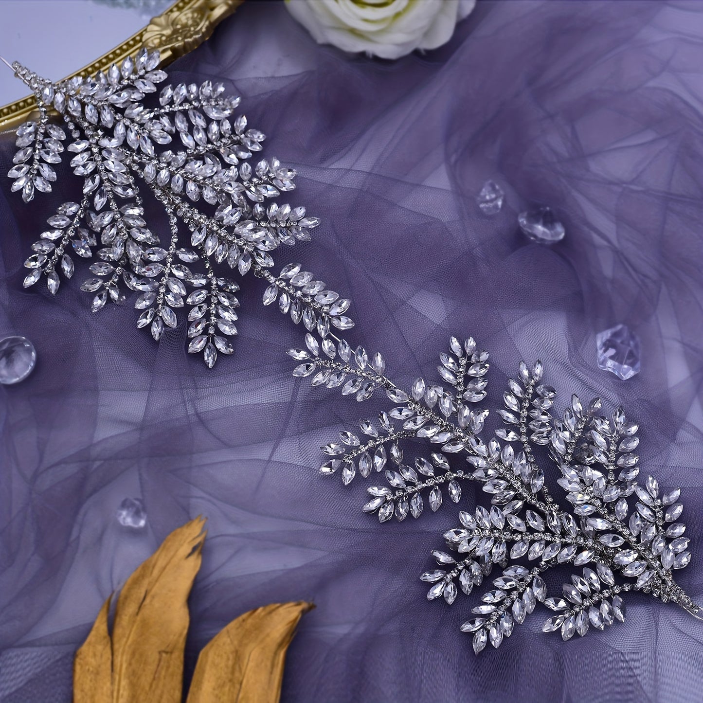 1PC Handmade Bride Wedding Crown Headwear Dresses Inlaid With Noble Rhinestone Hair Hoops Wedding Hair Accessories Bridal Headwear Rhinestone Ladies Headband