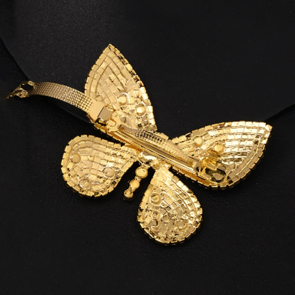 Sparkling Rhinestone Butterfly Hair Clip for Women Fashion Side Hairpin Bridal Party Gift Adjustable Body Chain