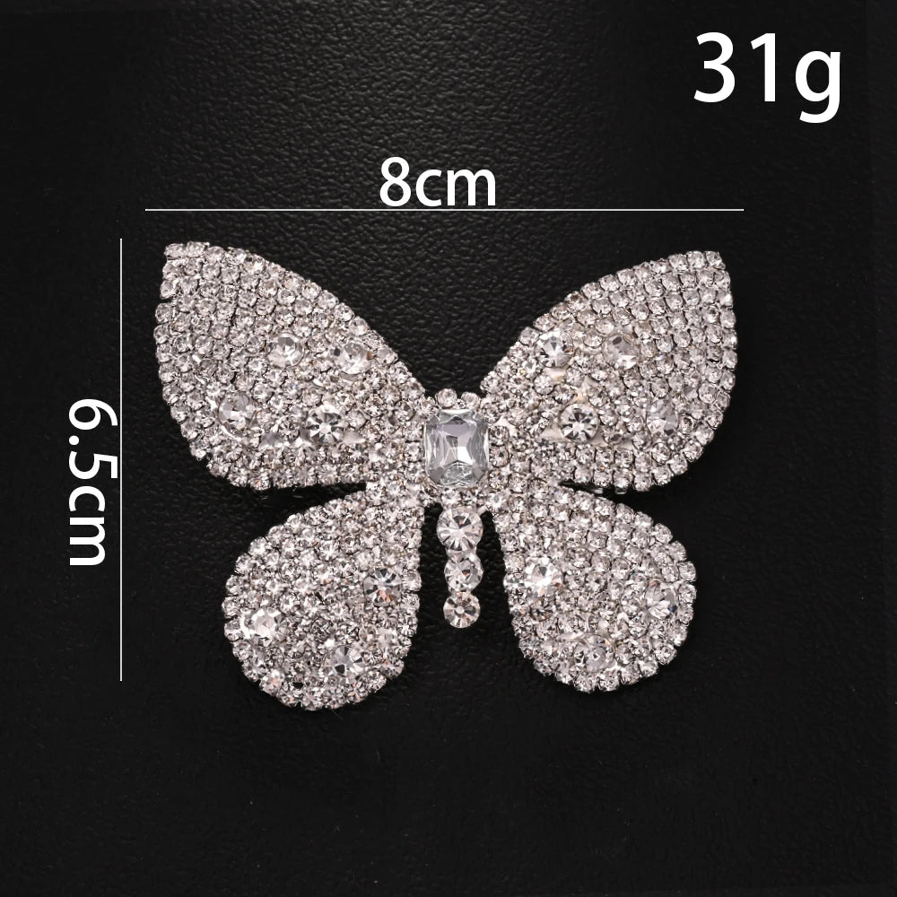 Sparkling Rhinestone Butterfly Hair Clip for Women Fashion Side Hairpin Bridal Party Gift Adjustable Body Chain