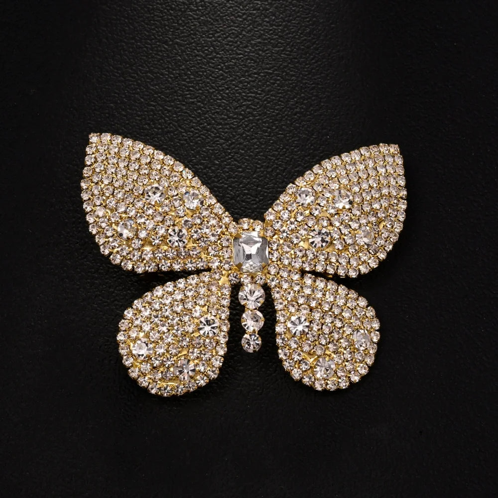 Sparkling Rhinestone Butterfly Hair Clip for Women Fashion Side Hairpin Bridal Party Gift Adjustable Body Chain