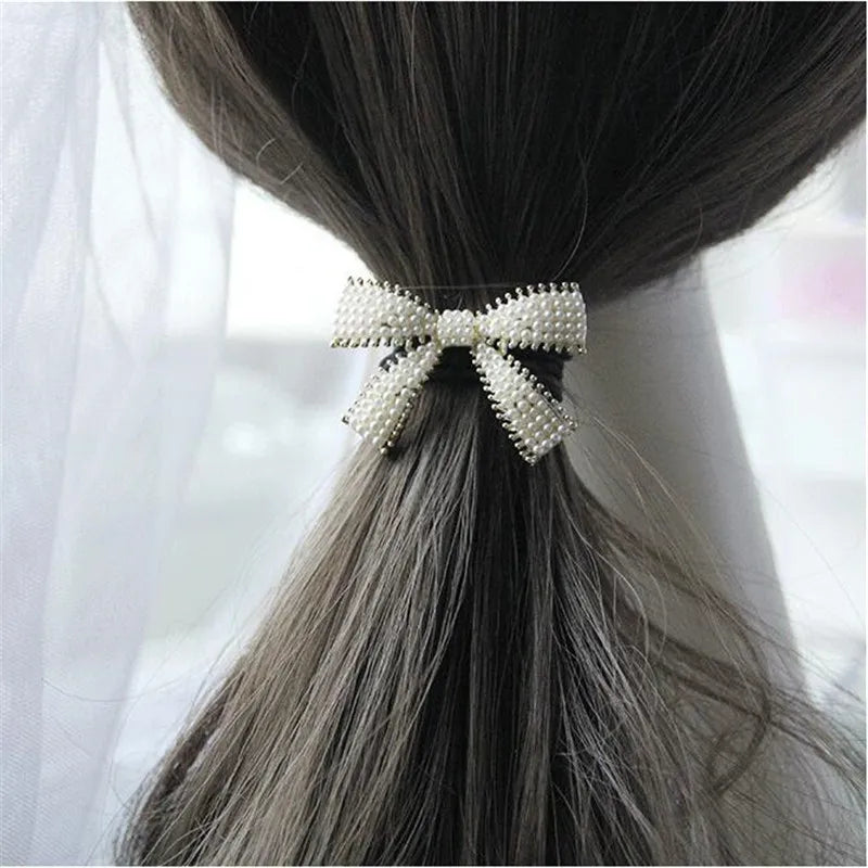 Korean Style Rhinestone & Alloy Decorative Elastic Hair Bands – Fashion Hair Ropes for Women