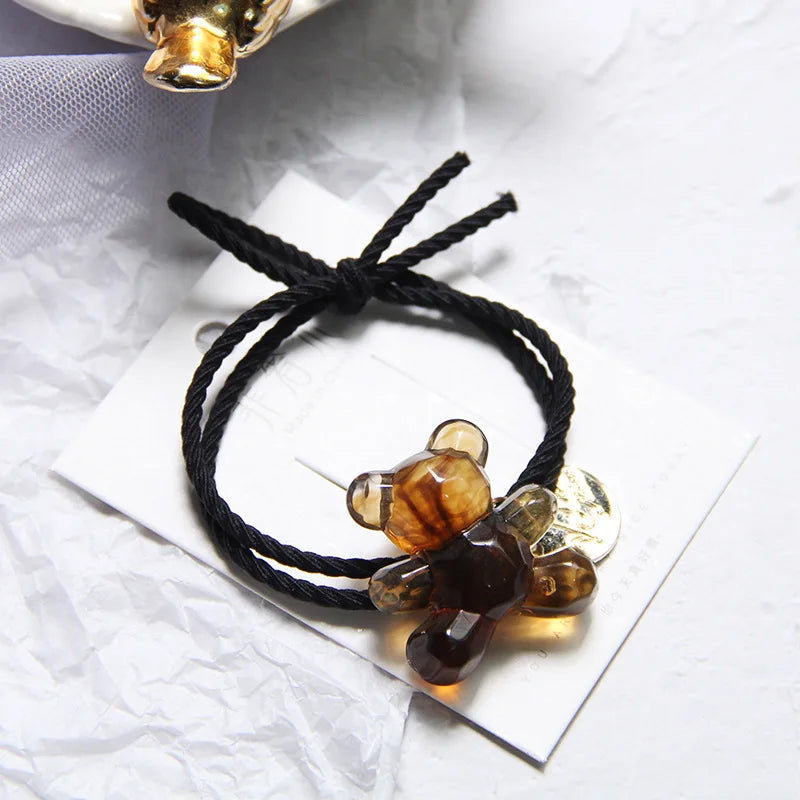 Korean Style Rhinestone & Alloy Decorative Elastic Hair Bands – Fashion Hair Ropes for Women