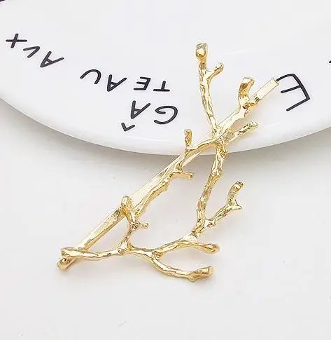 Creative Personality Metal Antler Twig Alloy Unique Hairpin Wild Fashion Princess Clip Gift Bride Hair Accessories For Women