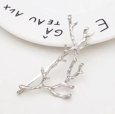 Creative Personality Metal Antler Twig Alloy Unique Hairpin Wild Fashion Princess Clip Gift Bride Hair Accessories For Women