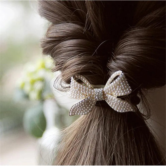 Korean Style Rhinestone & Alloy Decorative Elastic Hair Bands – Fashion Hair Ropes for Women