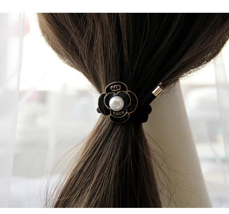 Korean Style Rhinestone & Alloy Decorative Elastic Hair Bands – Fashion Hair Ropes for Women