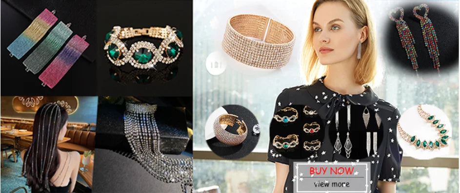 Fashion Rhinestone  Women Silk Scrunchie Elastic Handmade Hair Black Band Ponytail Holder Headband Hair Accessories