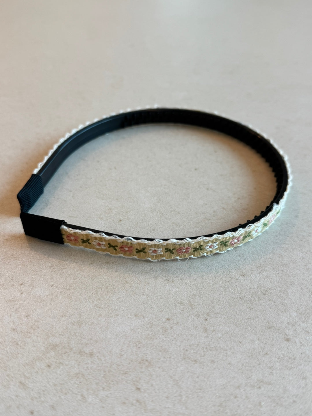 Handmade Linen Embroidered Headband, Bohemian Ethnic Hairband with Non-Slip Double Teeth, Korean Hair Accessory for Women & Girls