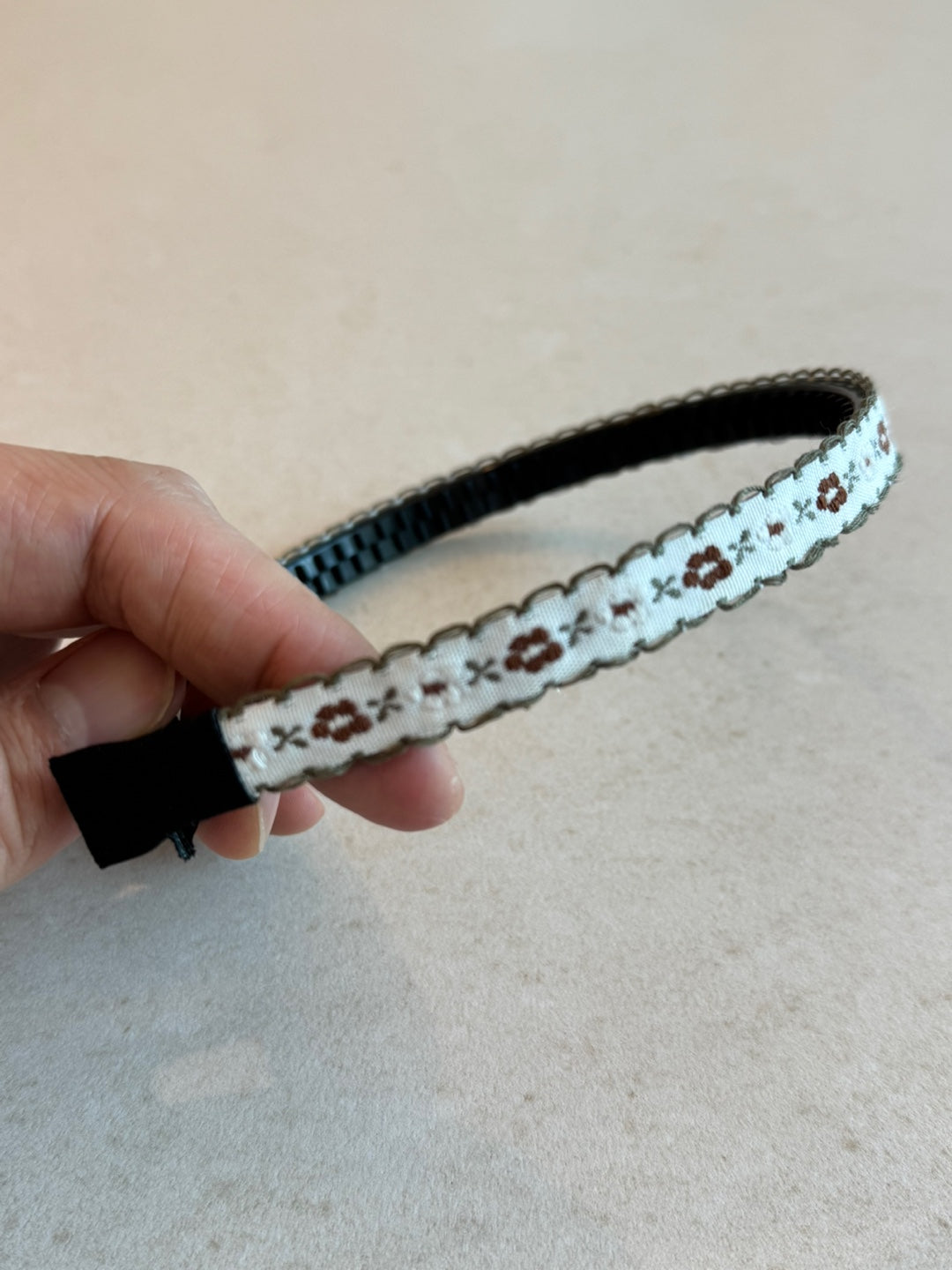 Handmade Linen Embroidered Headband, Bohemian Ethnic Hairband with Non-Slip Double Teeth, Korean Hair Accessory for Women & Girls