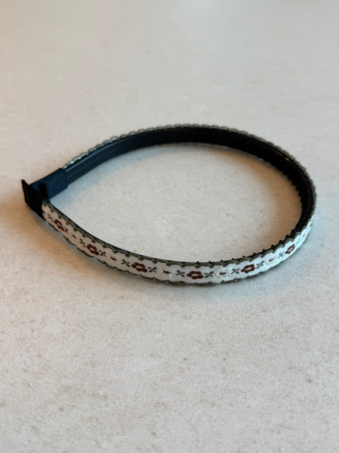 Handmade Linen Embroidered Headband, Bohemian Ethnic Hairband with Non-Slip Double Teeth, Korean Hair Accessory for Women & Girls