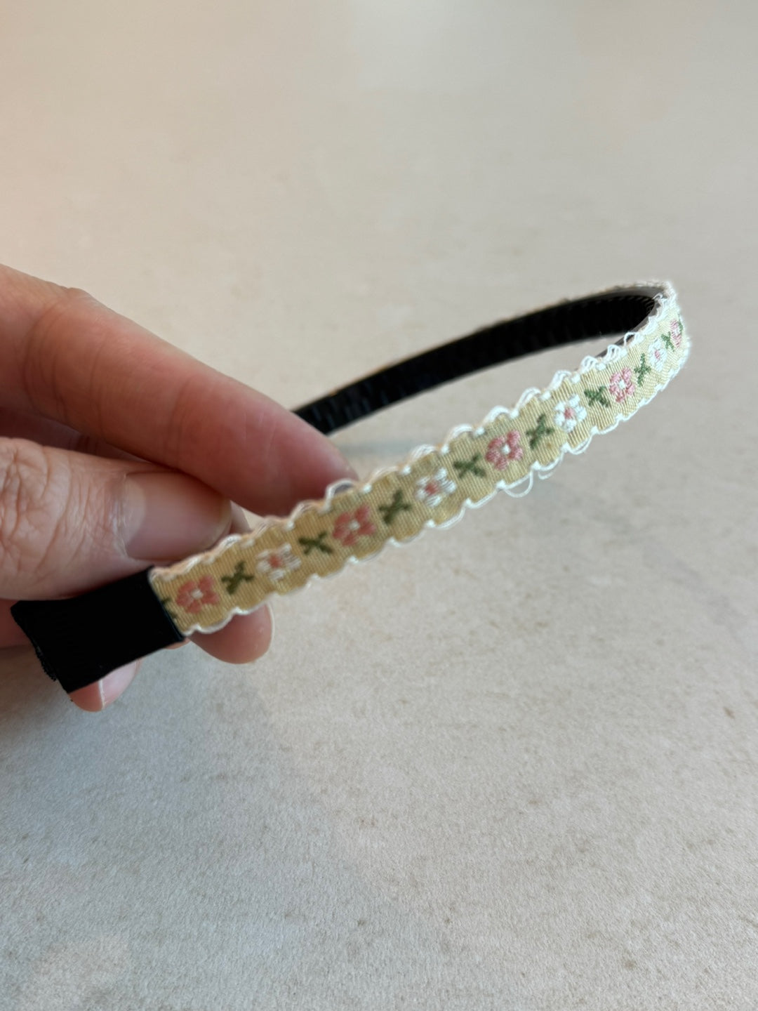 Handmade Linen Embroidered Headband, Bohemian Ethnic Hairband with Non-Slip Double Teeth, Korean Hair Accessory for Women & Girls