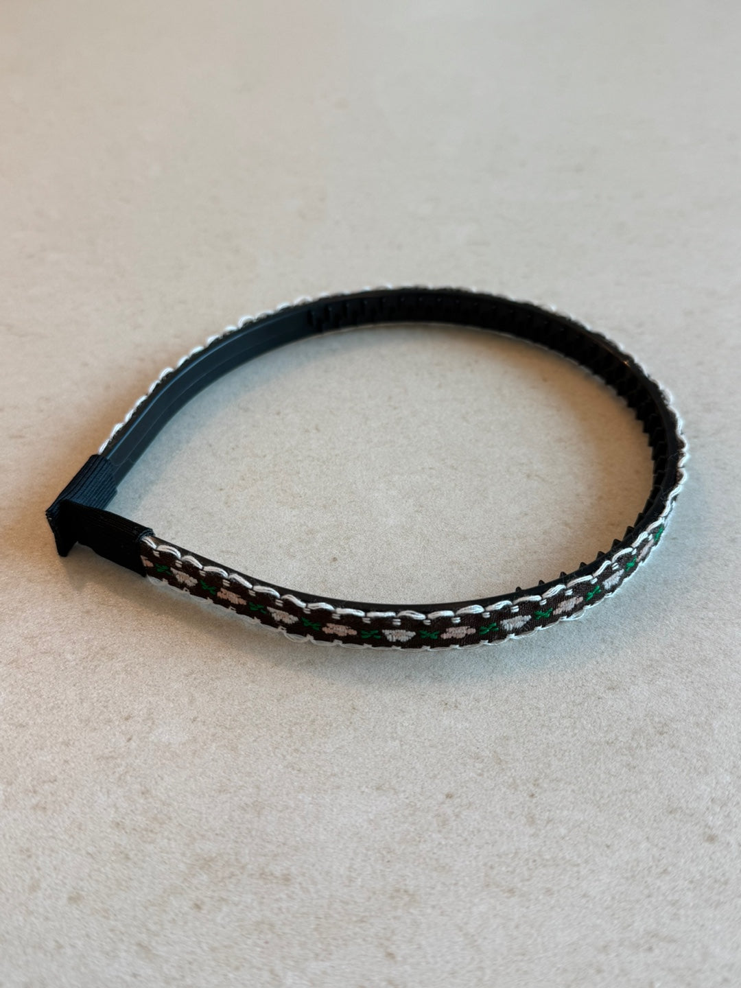 Handmade Linen Embroidered Headband, Bohemian Ethnic Hairband with Non-Slip Double Teeth, Korean Hair Accessory for Women & Girls