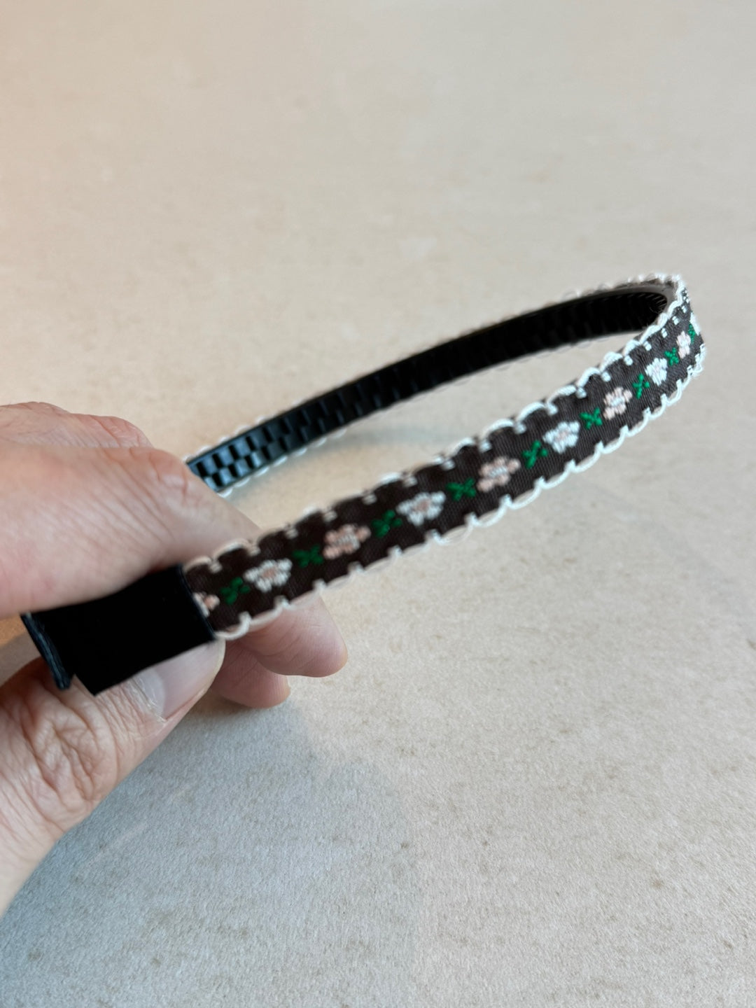 Handmade Linen Embroidered Headband, Bohemian Ethnic Hairband with Non-Slip Double Teeth, Korean Hair Accessory for Women & Girls