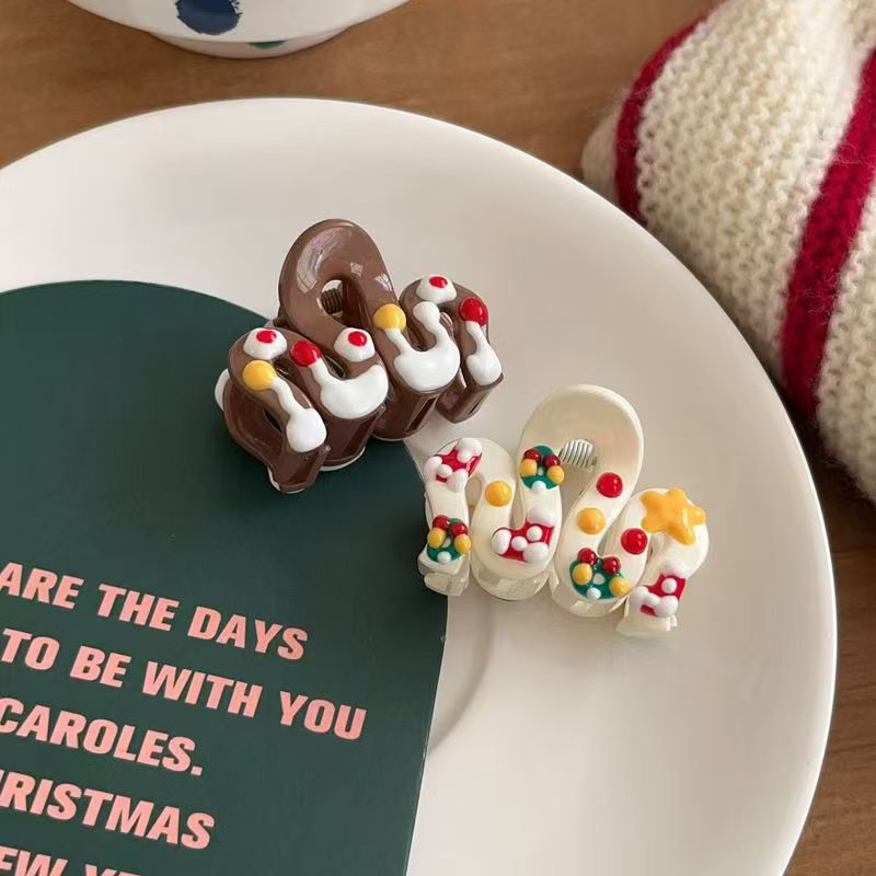 2pcs Women Vintage Red Polka Dot Ribbon Bow Shark Clip Hairpin Hair Claw Crab Barrettes Elegant Headwear Hair Accessories Gift