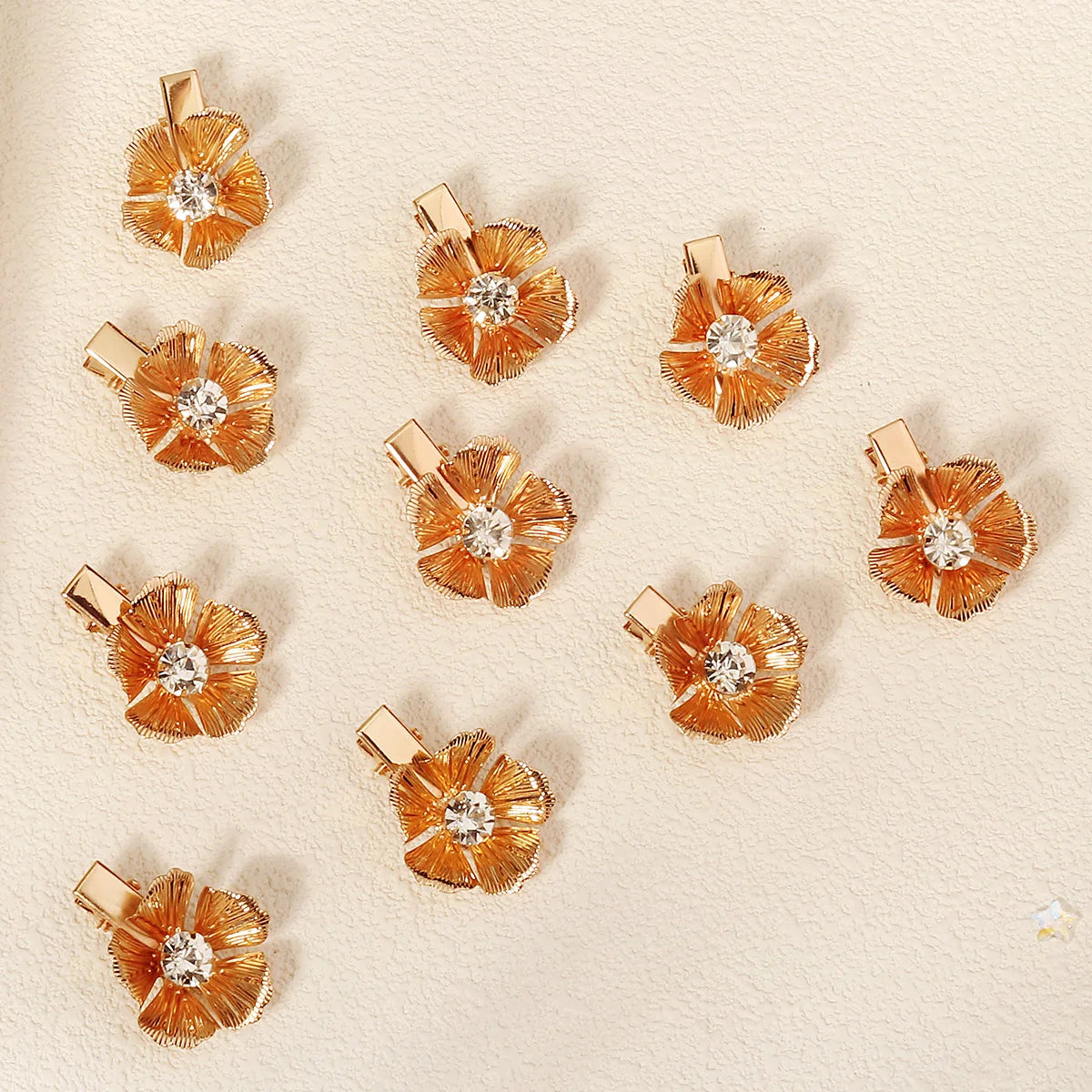 10Pce Flower Crystal Hair Clips For Women Hairpins Girls Side Bangs Clips Flower Barrette Hawaiian Wedding Party Bag Hat Accesso