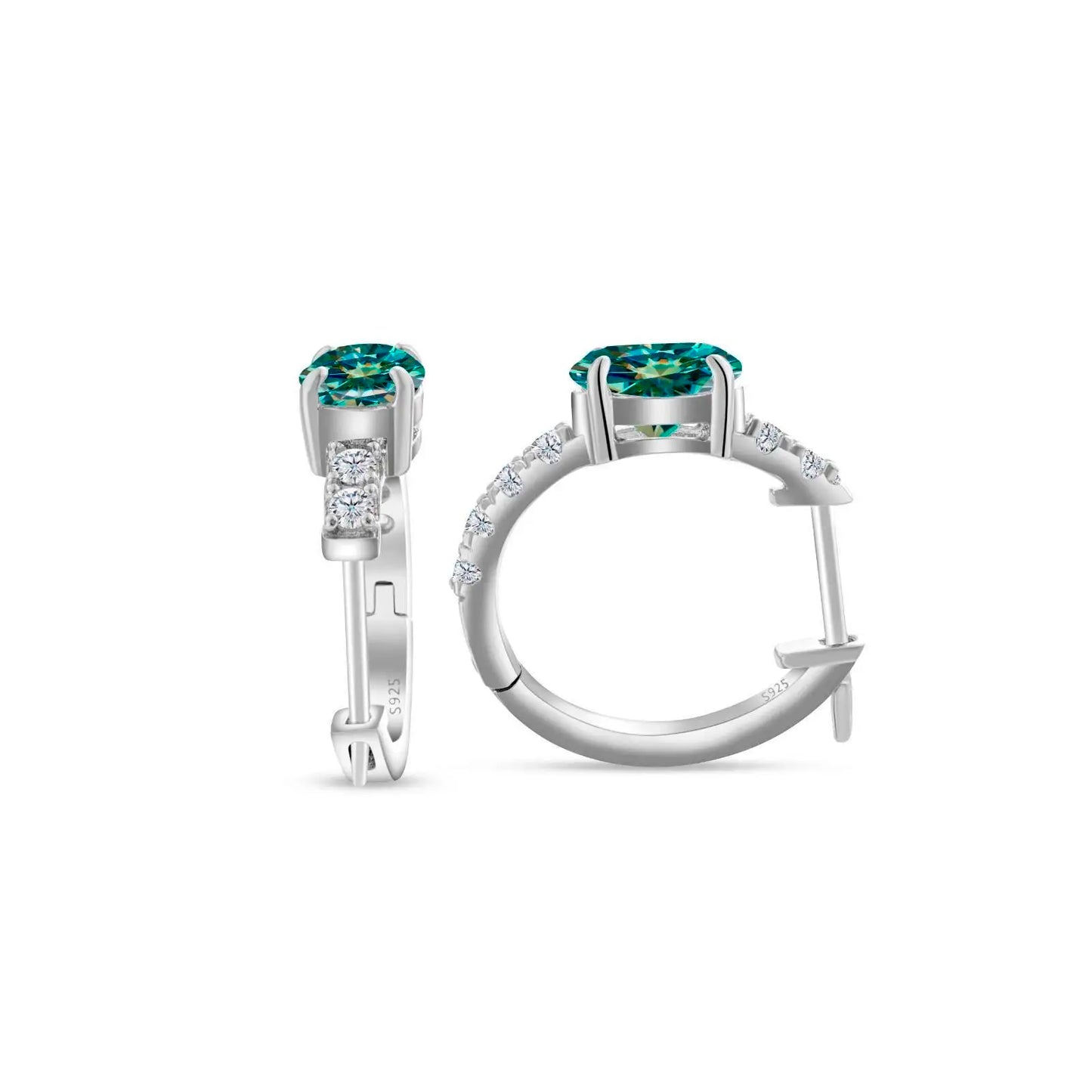 D Color 1ct Moissanite Oval Hoop Earrings – S925 Sterling Silver, VVS1, Excellent Cut