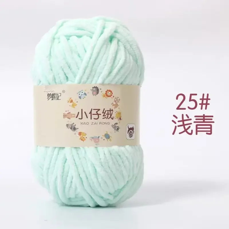 50g Thick Velvet Yarn, Handmade DIY Knitting Yarn, Wool Thread, Baby Scarf and Hat, Soft Chenille Yarn for Knitting