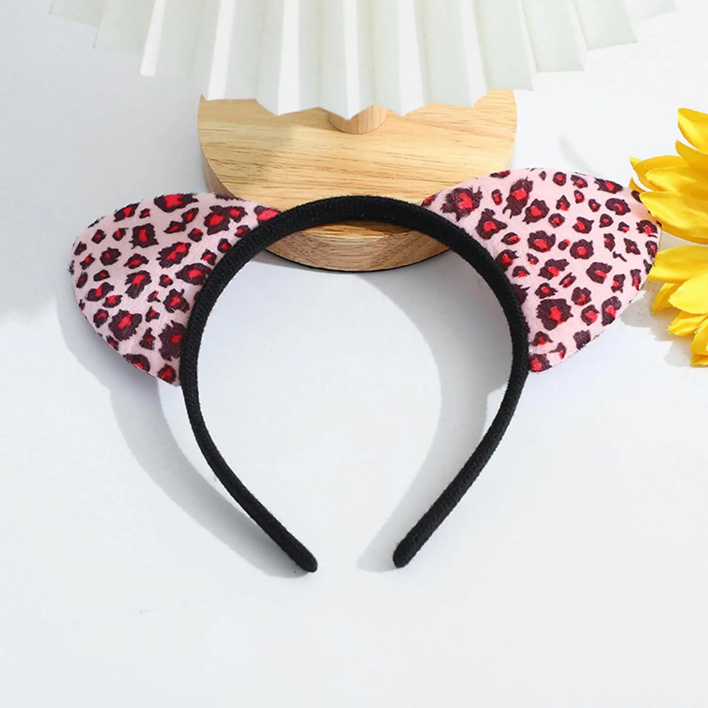 Vintage Leopard Print Cat Ears Headband For Girls Women Cute Cat Ears Hair Hoop Hairband Kid Hair Accessories Headwear