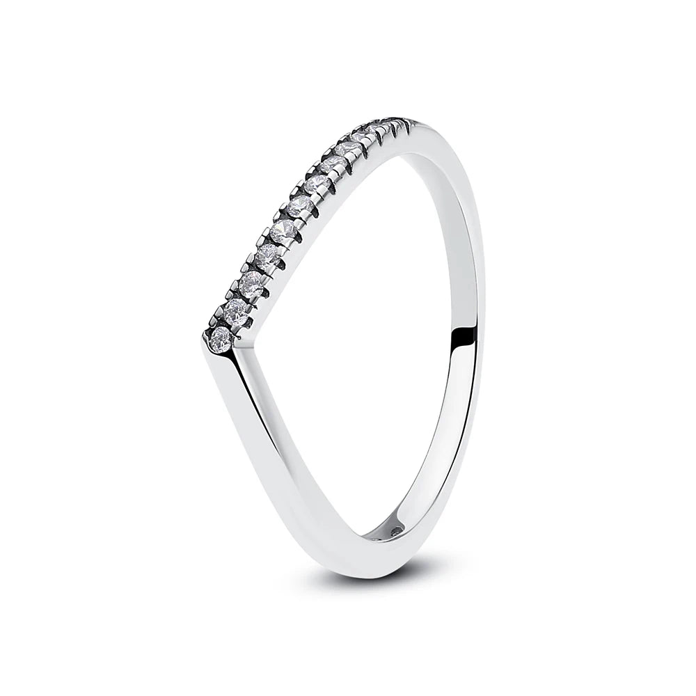 925 Sterling Silver Minimalist Zircon Ring – Dainty Stacking Ring for Women