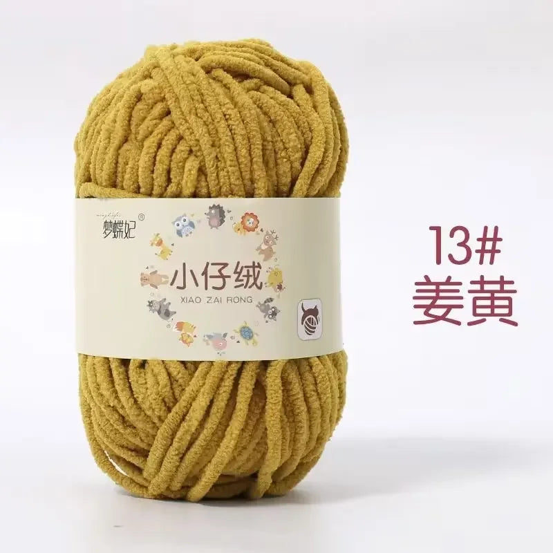 50g Thick Velvet Yarn, Handmade DIY Knitting Yarn, Wool Thread, Baby Scarf and Hat, Soft Chenille Yarn for Knitting