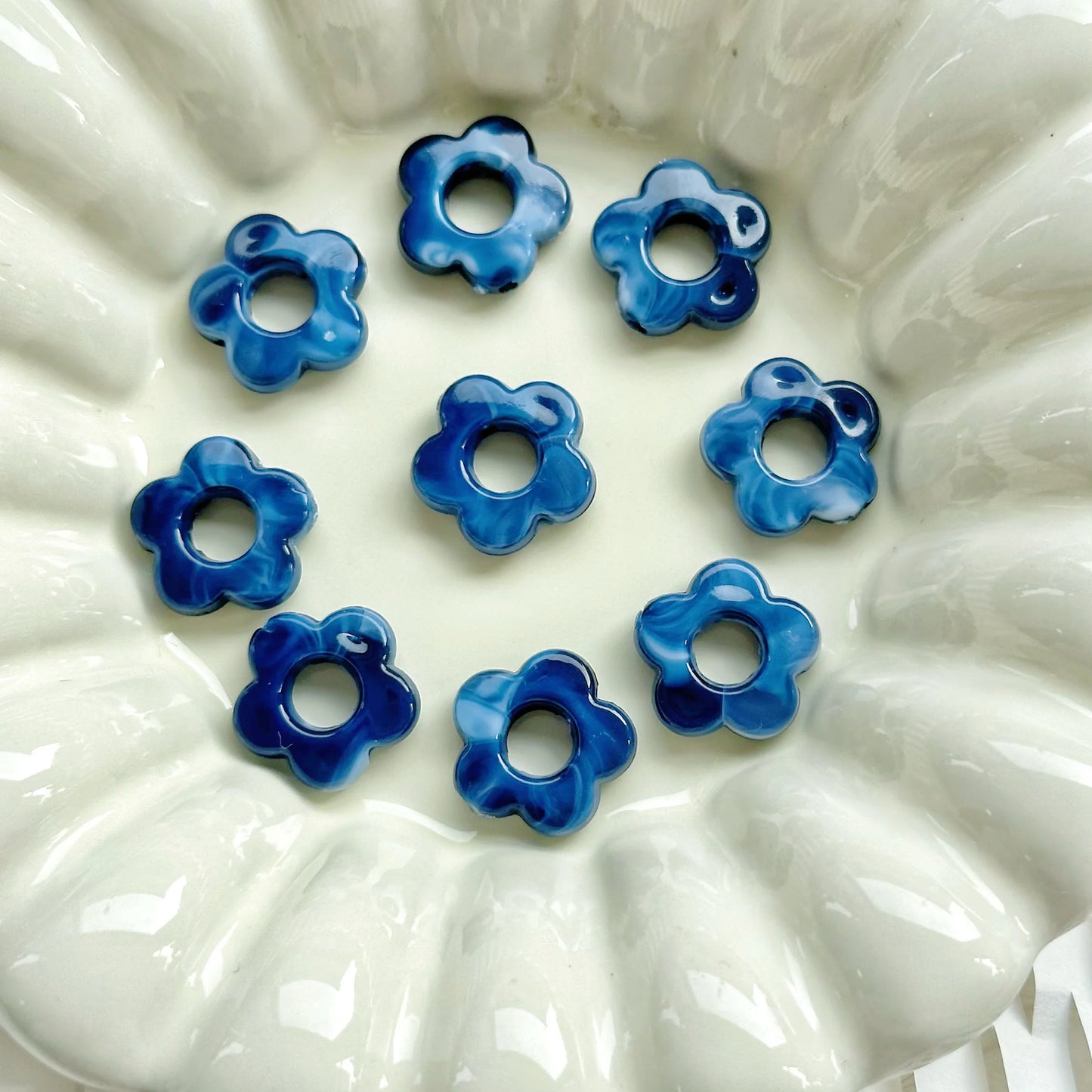 50pc 14mm Acrylic Multicolor Flower Beads For Hairpin Jewelry Making Accessories Resin Charms  Pendant DIY Handmade Material