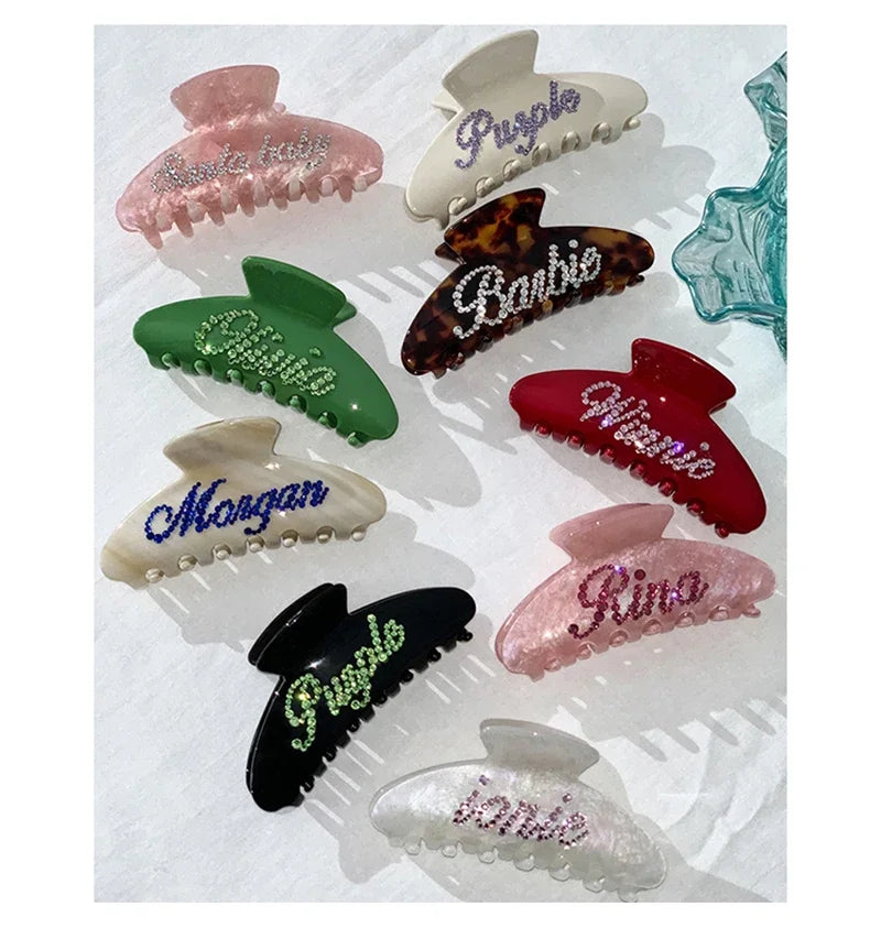 Handmade Customized Words Hairpins Hair Claw Barrettes Personalized Name Number Hair Clips Letters for Women Girls Jewelry 2022
