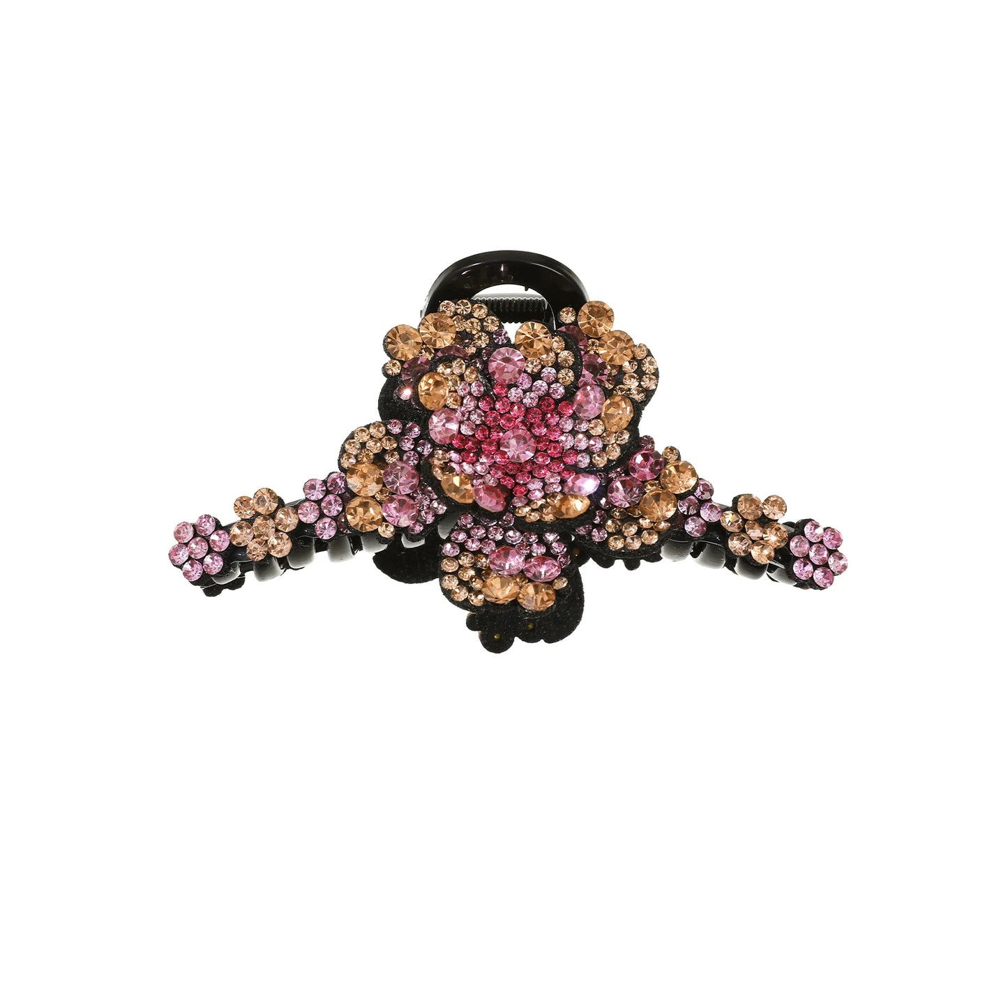 Studded Rose Pink – Feminine rose-pink crystals with elegant gold accents.