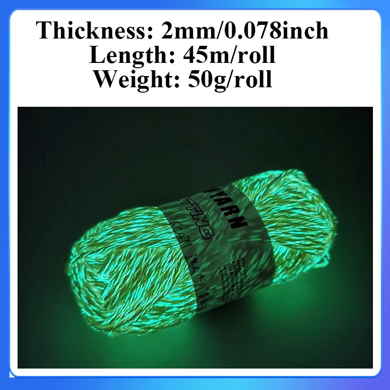 Functional Luminous Yarn Knitting Wool Yarn Glow In The Dark Luminous Cotton Yarn Crochet Sweater Hat Scarf Hand Knitting Tools