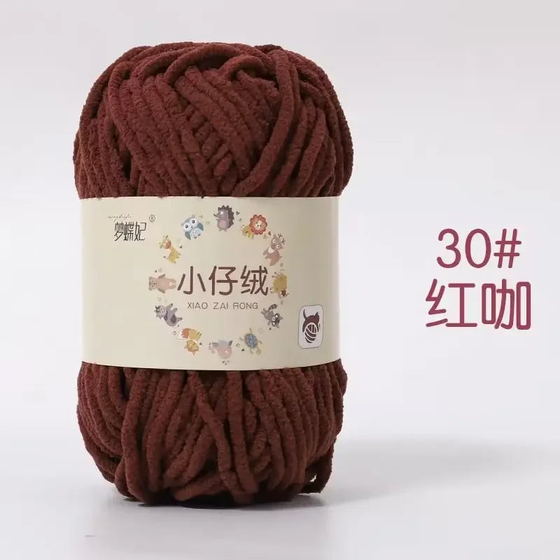 50g Thick Velvet Yarn, Handmade DIY Knitting Yarn, Wool Thread, Baby Scarf and Hat, Soft Chenille Yarn for Knitting