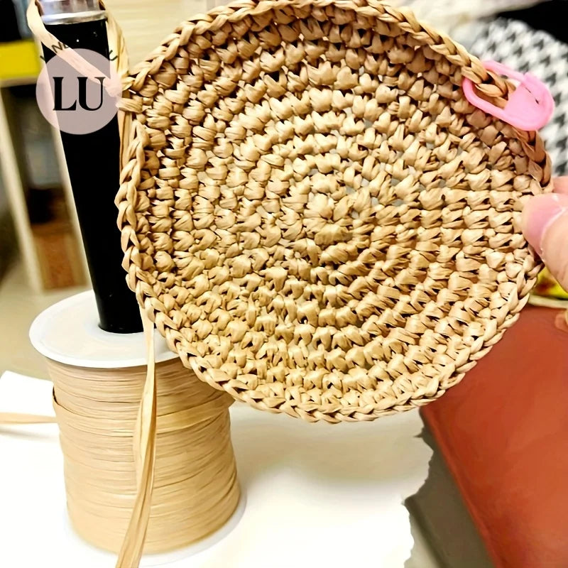 Rayon Raffia Yarn Crochet Yarn Soft Silky Fiber For Knitting Handmade Hat Purse Basket Woven Beach Clutch Craft Linen Threads