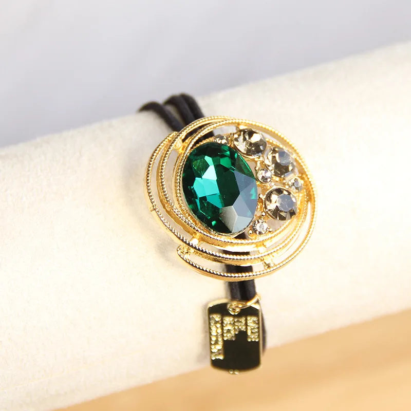 Korean Style Rhinestone & Alloy Decorative Elastic Hair Bands – Fashion Hair Ropes for Women