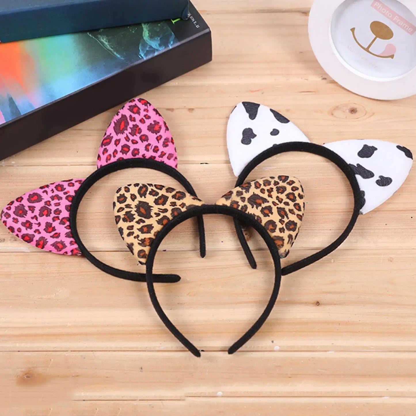 Vintage Leopard Print Cat Ears Headband For Girls Women Cute Cat Ears Hair Hoop Hairband Kid Hair Accessories Headwear