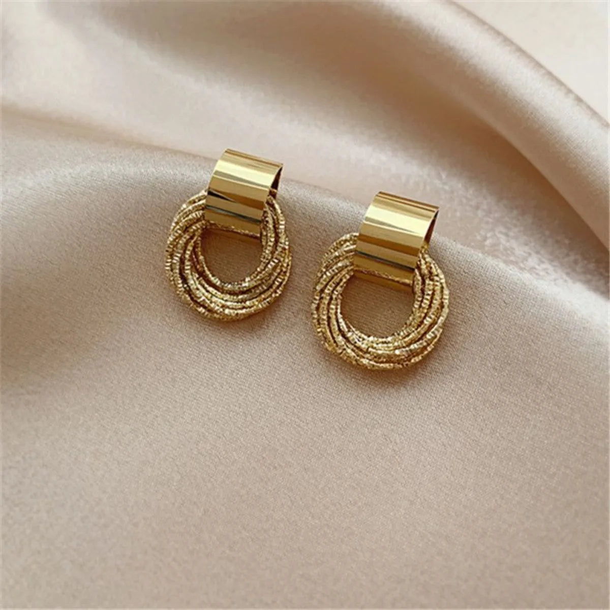 Layered Hoop Drop Earrings – Women’s Fashion Metal Jewelry