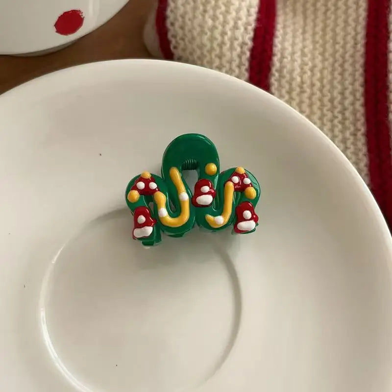 2pcs Women Vintage Red Polka Dot Ribbon Bow Shark Clip Hairpin Hair Claw Crab Barrettes Elegant Headwear Hair Accessories Gift