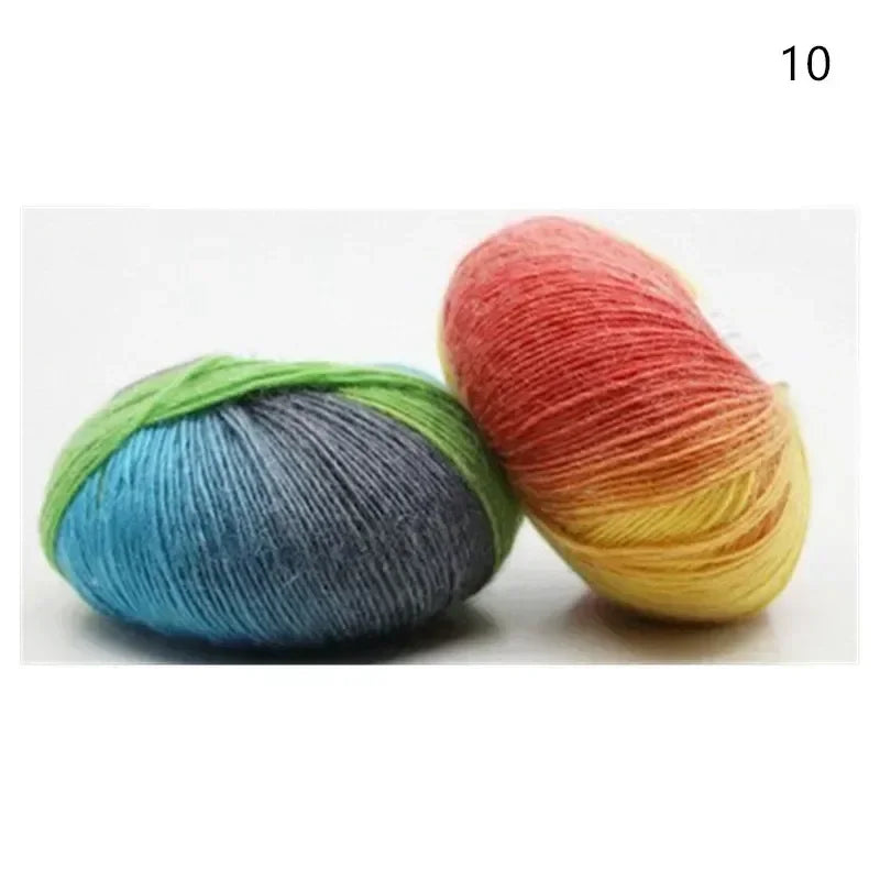 1 Rolls 50g/ball Rainbow Yarn Wool Crochet Yarn Fancy Lana Knitting Yarn Croche Laine Hand Knitting Colorful Soft Fine