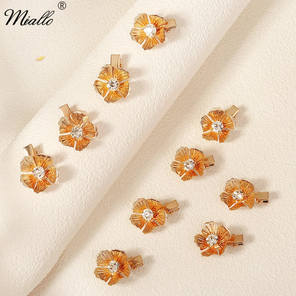 10Pce Flower Crystal Hair Clips For Women Hairpins Girls Side Bangs Clips Flower Barrette Hawaiian Wedding Party Bag Hat Accesso
