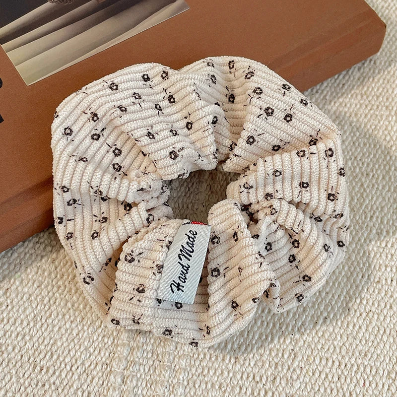 2025 Winter Korea Retro Corduroy Scrunchie Women Girl Elastic Hair Rubber Band Accessories Tie Hair Ring Rope Headdress Headwear