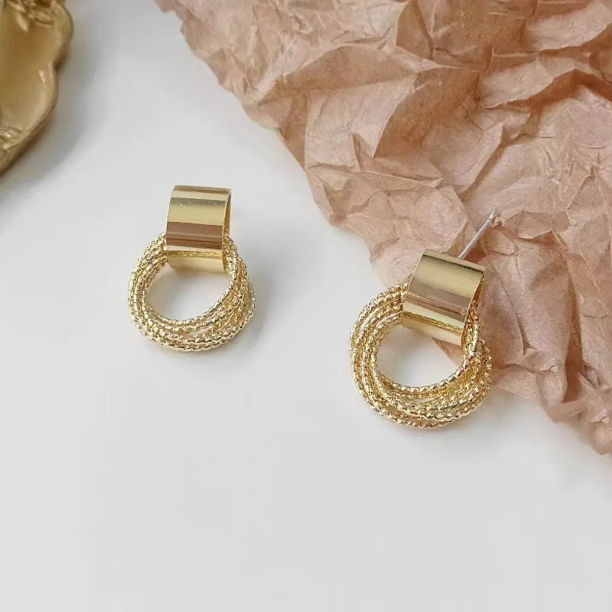 Layered Hoop Drop Earrings – Women’s Fashion Metal Jewelry