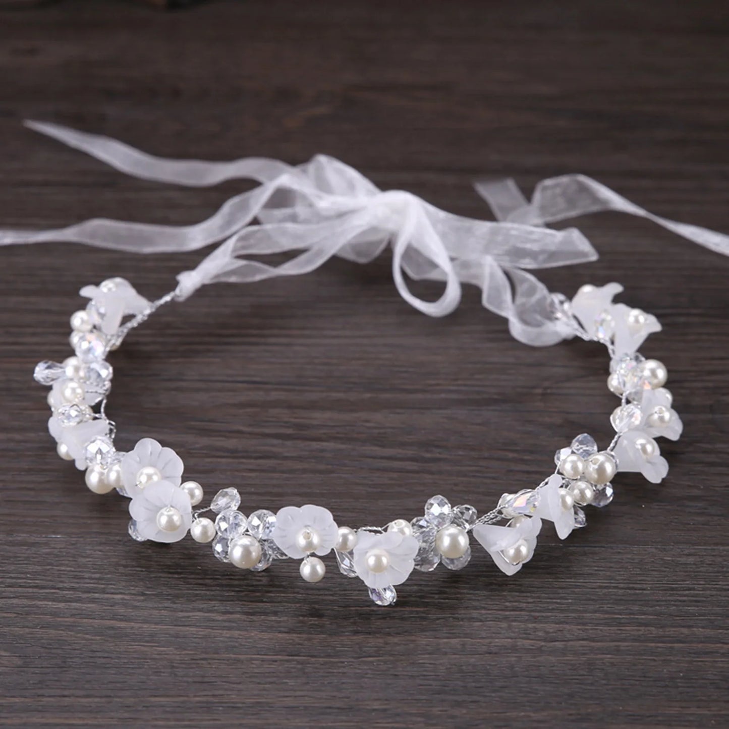 Gold & Silver Leaf Bridal Hairpiece – Faux Pearl Wedding Headband
