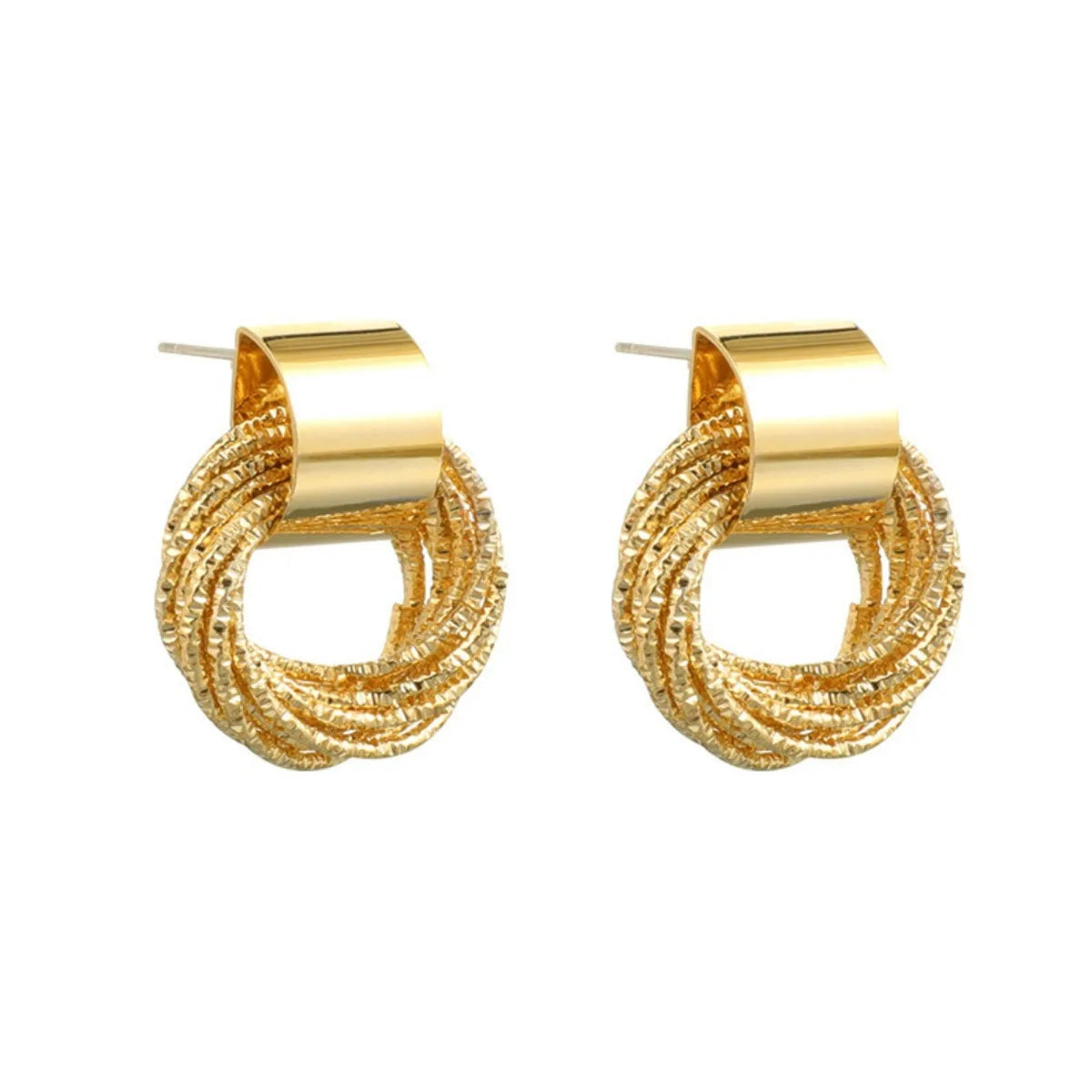 Layered Hoop Drop Earrings – Women’s Fashion Metal Jewelry