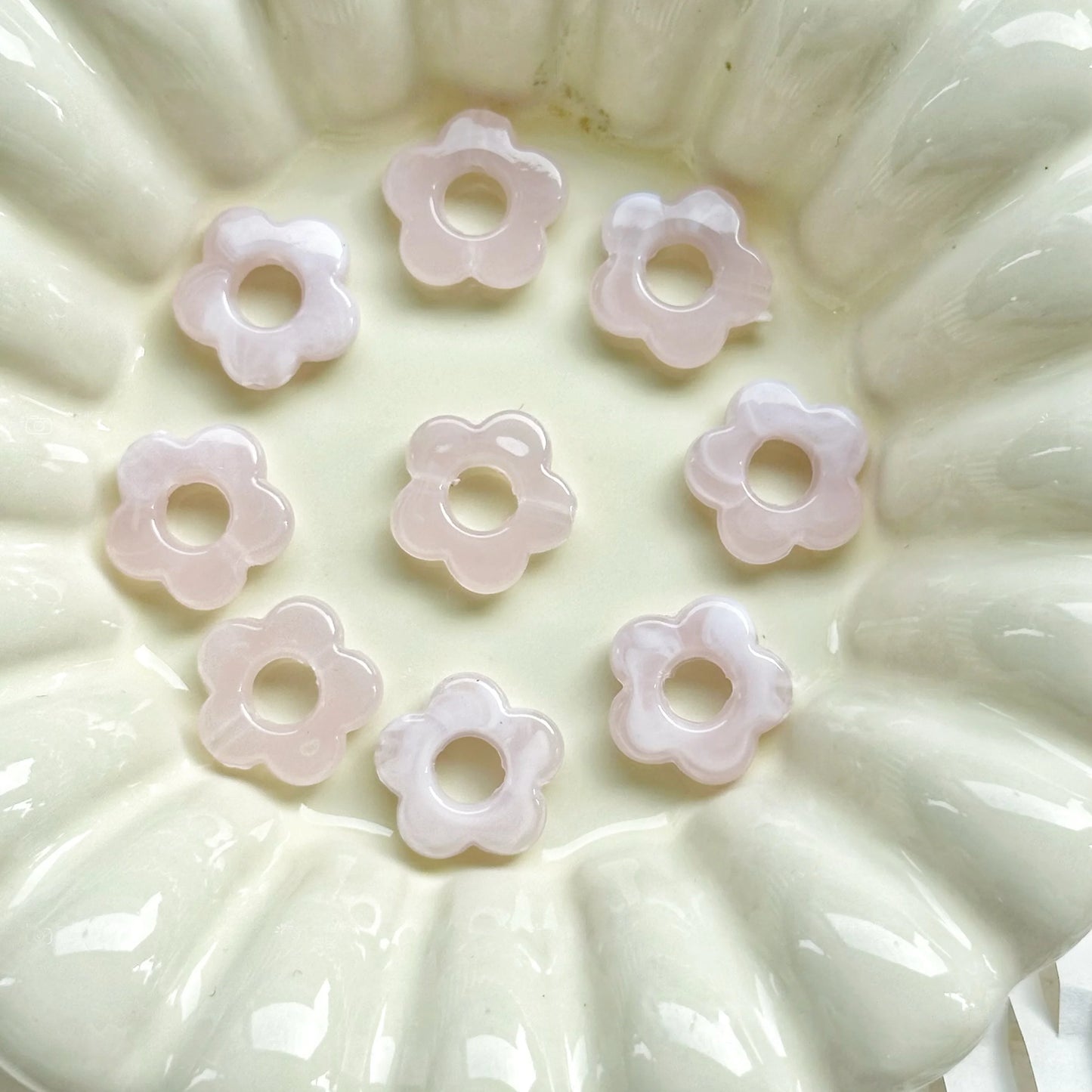 50pc 14mm Acrylic Multicolor Flower Beads For Hairpin Jewelry Making Accessories Resin Charms  Pendant DIY Handmade Material