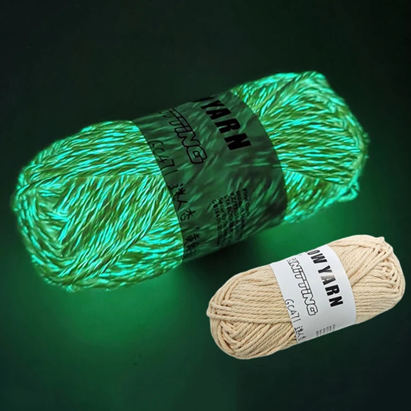 Functional Luminous Yarn Knitting Wool Yarn Glow In The Dark Luminous Cotton Yarn Crochet Sweater Hat Scarf Hand Knitting Tools