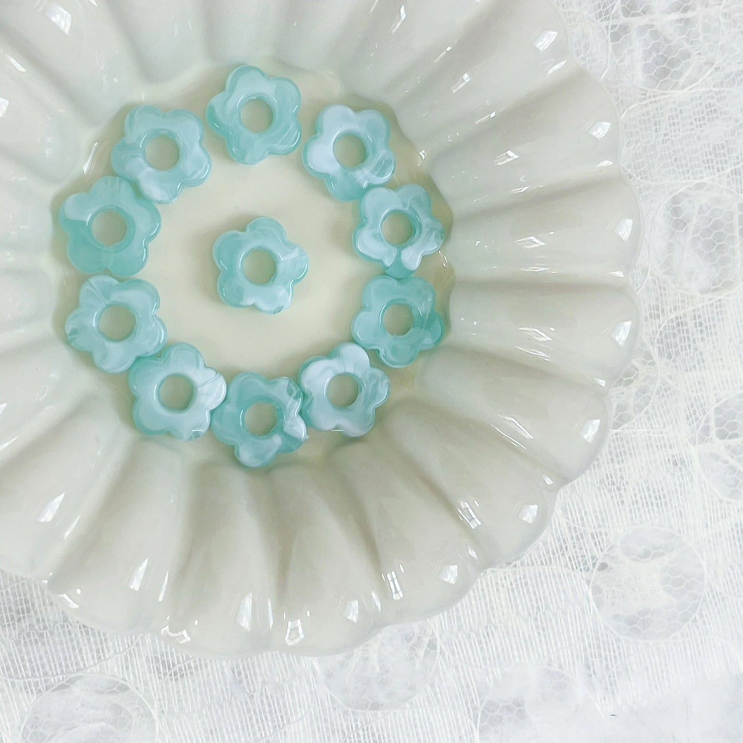 50pc 14mm Acrylic Multicolor Flower Beads For Hairpin Jewelry Making Accessories Resin Charms  Pendant DIY Handmade Material