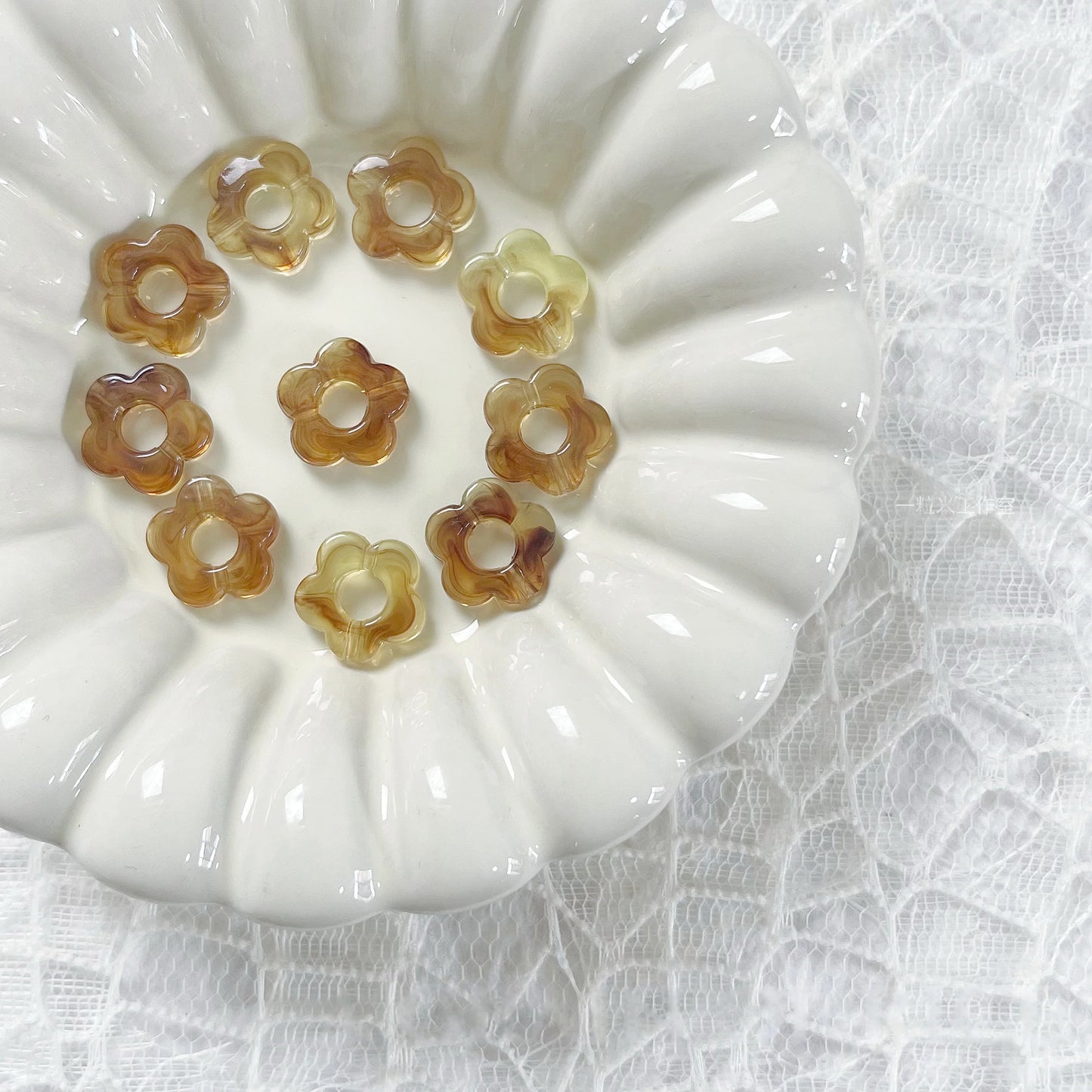 50pc 14mm Acrylic Multicolor Flower Beads For Hairpin Jewelry Making Accessories Resin Charms  Pendant DIY Handmade Material