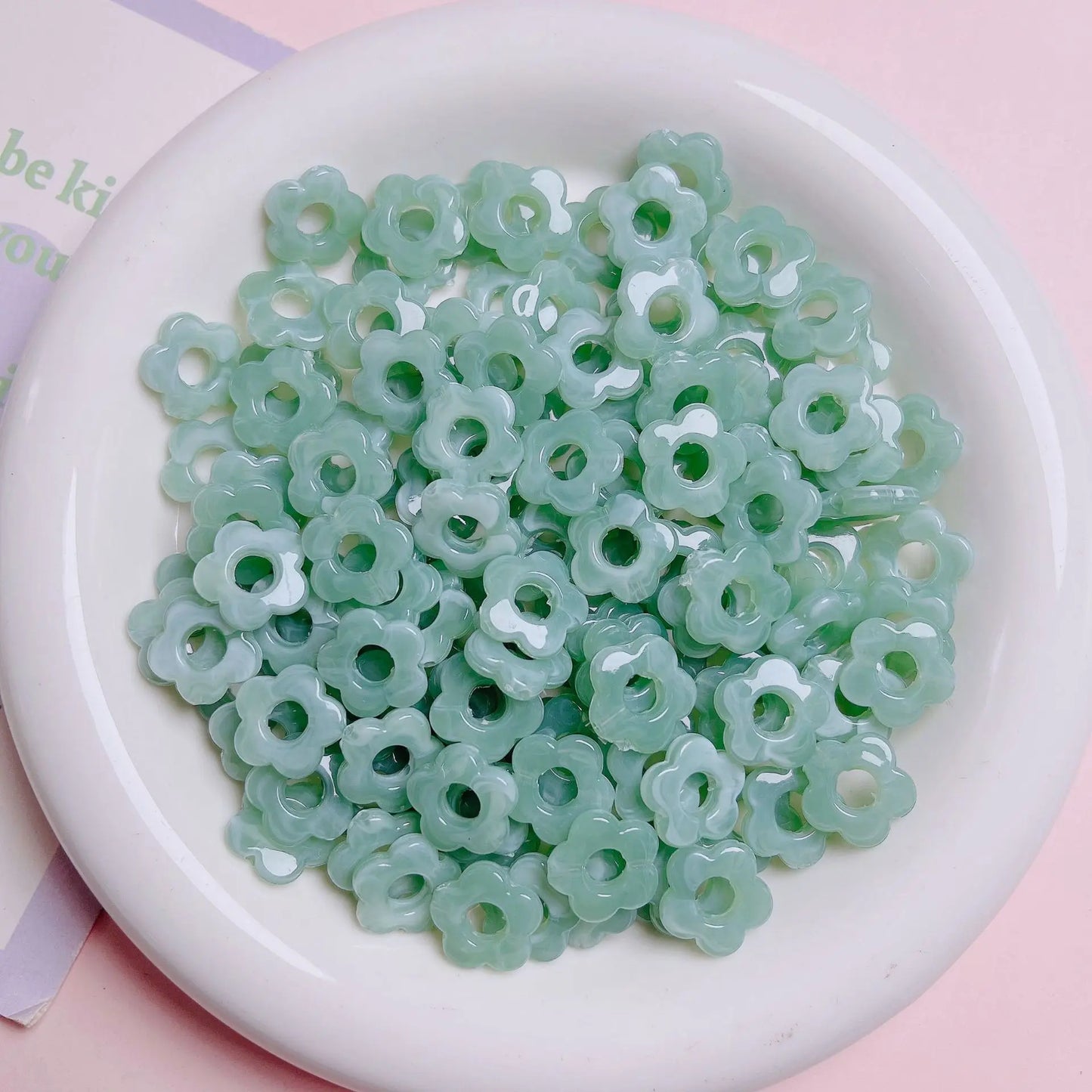 50pc 14mm Acrylic Multicolor Flower Beads For Hairpin Jewelry Making Accessories Resin Charms  Pendant DIY Handmade Material