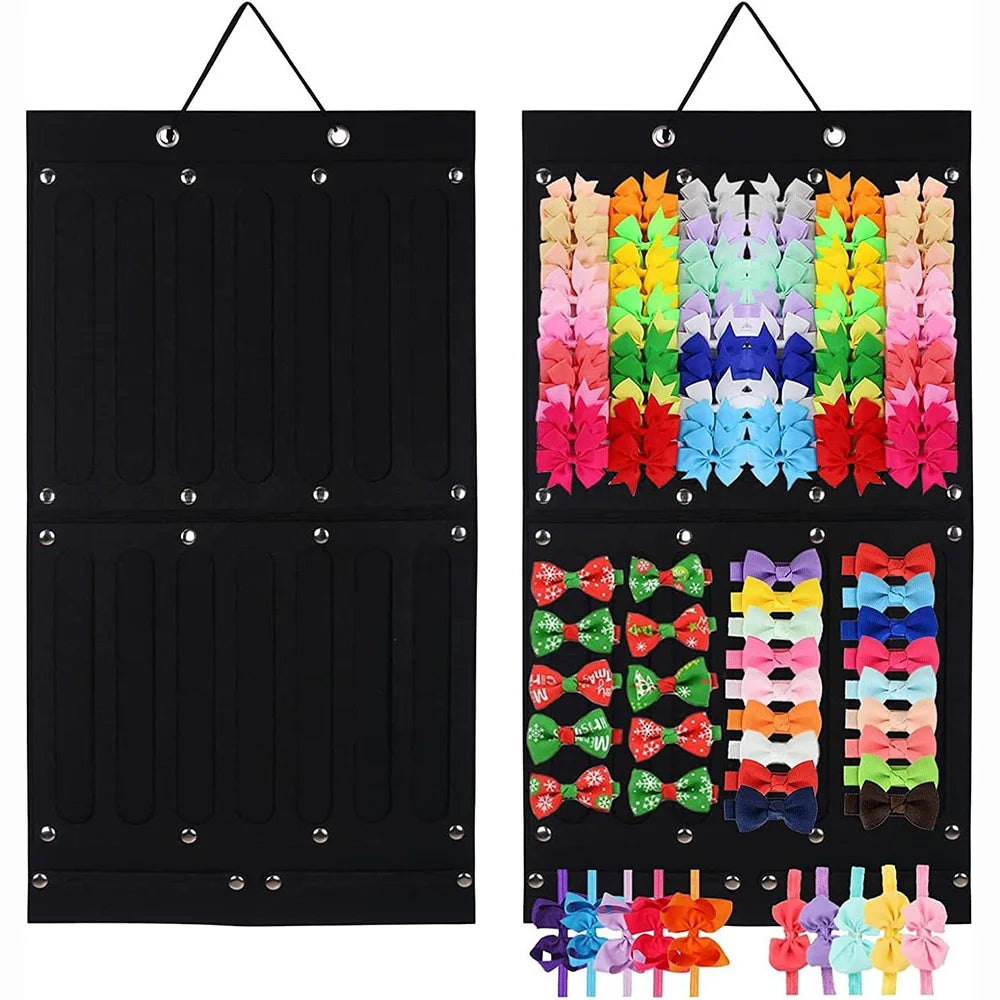 Hair Bows Holder Large Capacity Headband Organizer Wall Hanging Hair Clip Storage Hanger Space Saving Hair Girls Wall Decor