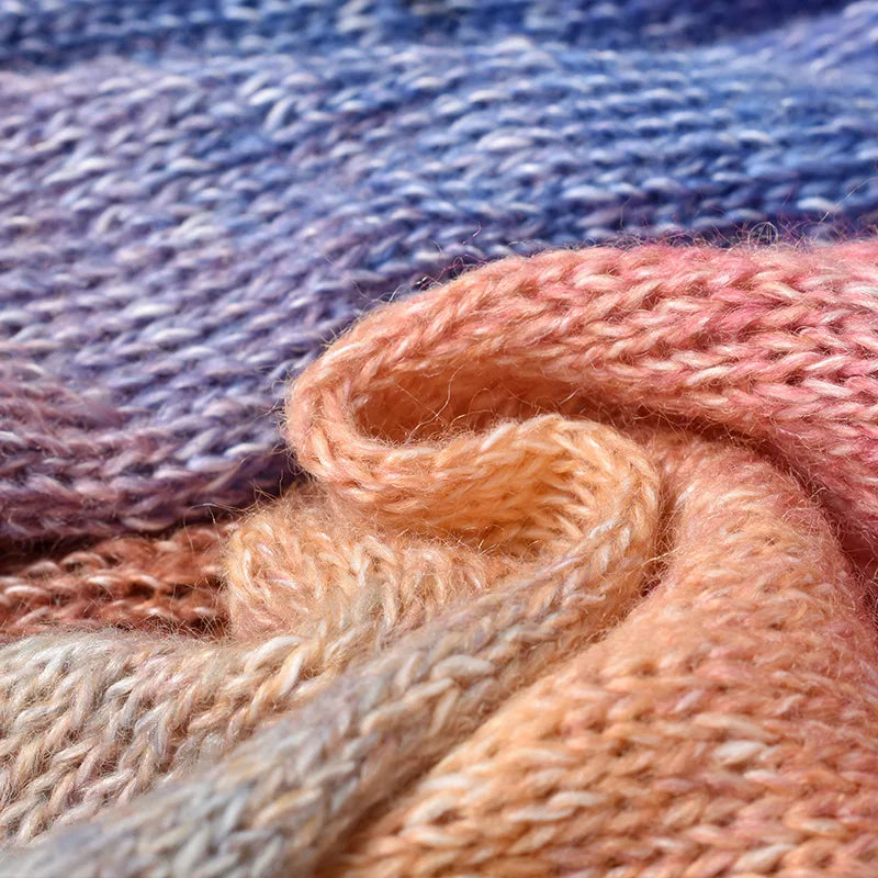 250M Rainbow Gradient Color Cake Yarn Organic Cotton Blend Yarn DIY Spring/Summer Crochet Skirt Lace Line Hand-Woven Soft Yarn