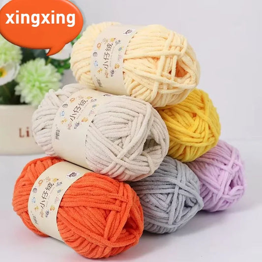 50g Thick Velvet Yarn, Handmade DIY Knitting Yarn, Wool Thread, Baby Scarf and Hat, Soft Chenille Yarn for Knitting