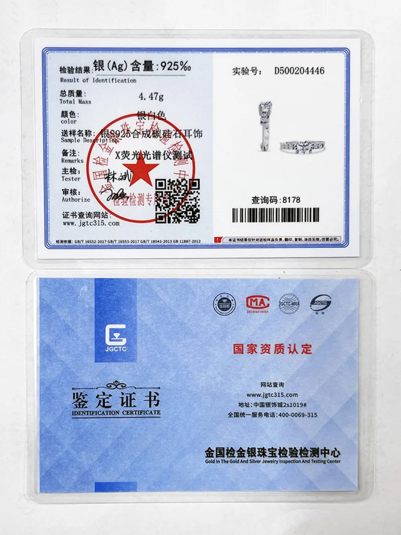 D Color 1ct Moissanite Oval Hoop Earrings – S925 Sterling Silver, VVS1, Excellent Cut