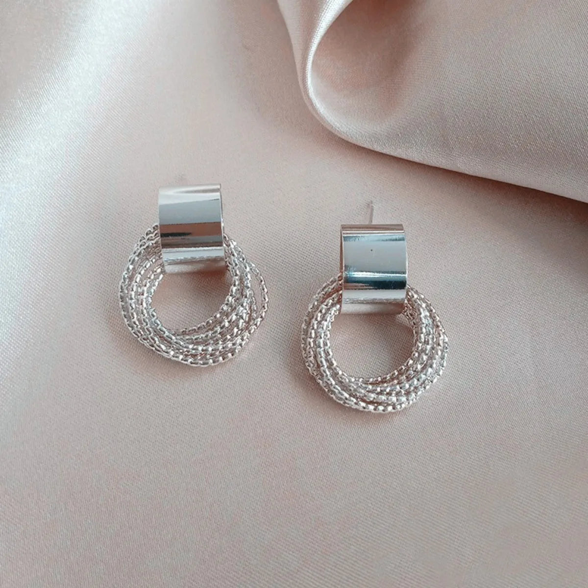 Layered Hoop Drop Earrings – Women’s Fashion Metal Jewelry